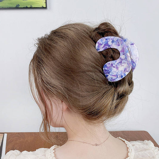 Elegant Acetate Hair Claw, Back Bun Shark Clip_CWAHA1594