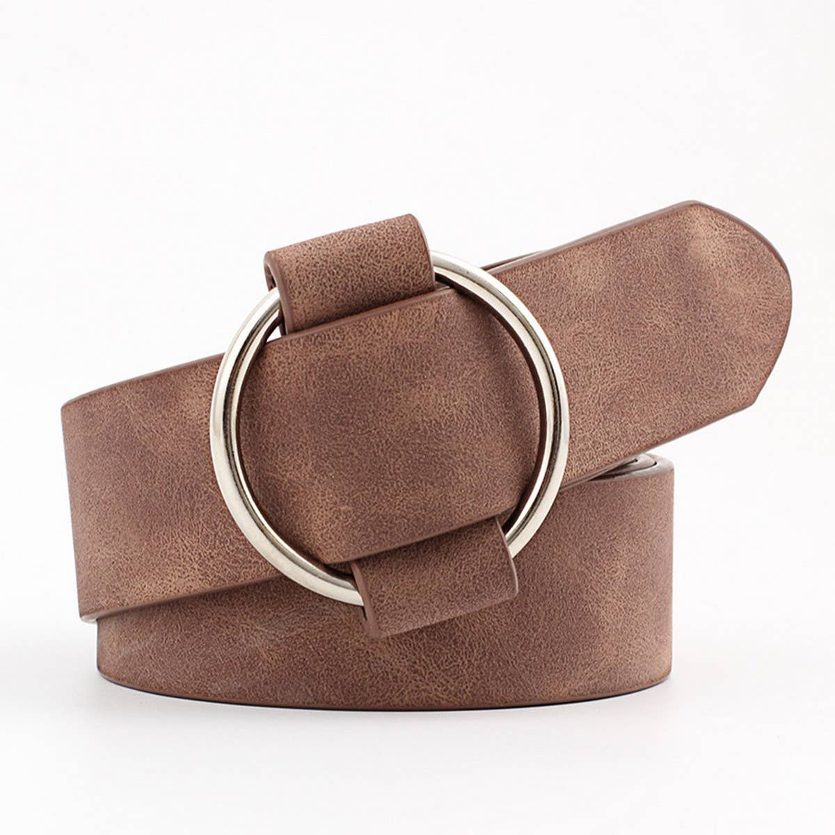 CWABE0382_PIN FREE ROUND BUCKLE CASUAL BELT