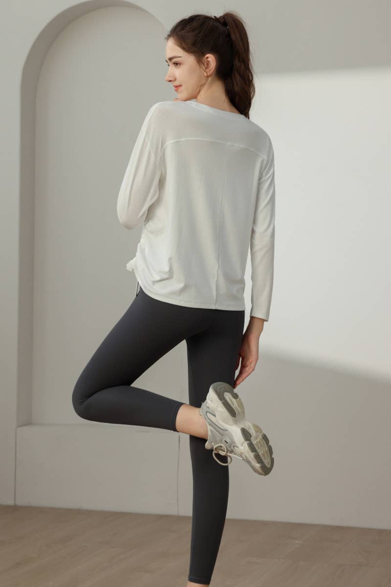 CWTBLL3556_SPORTS LOOSE SLIM DRAWSTRING YOGA CLOTHES