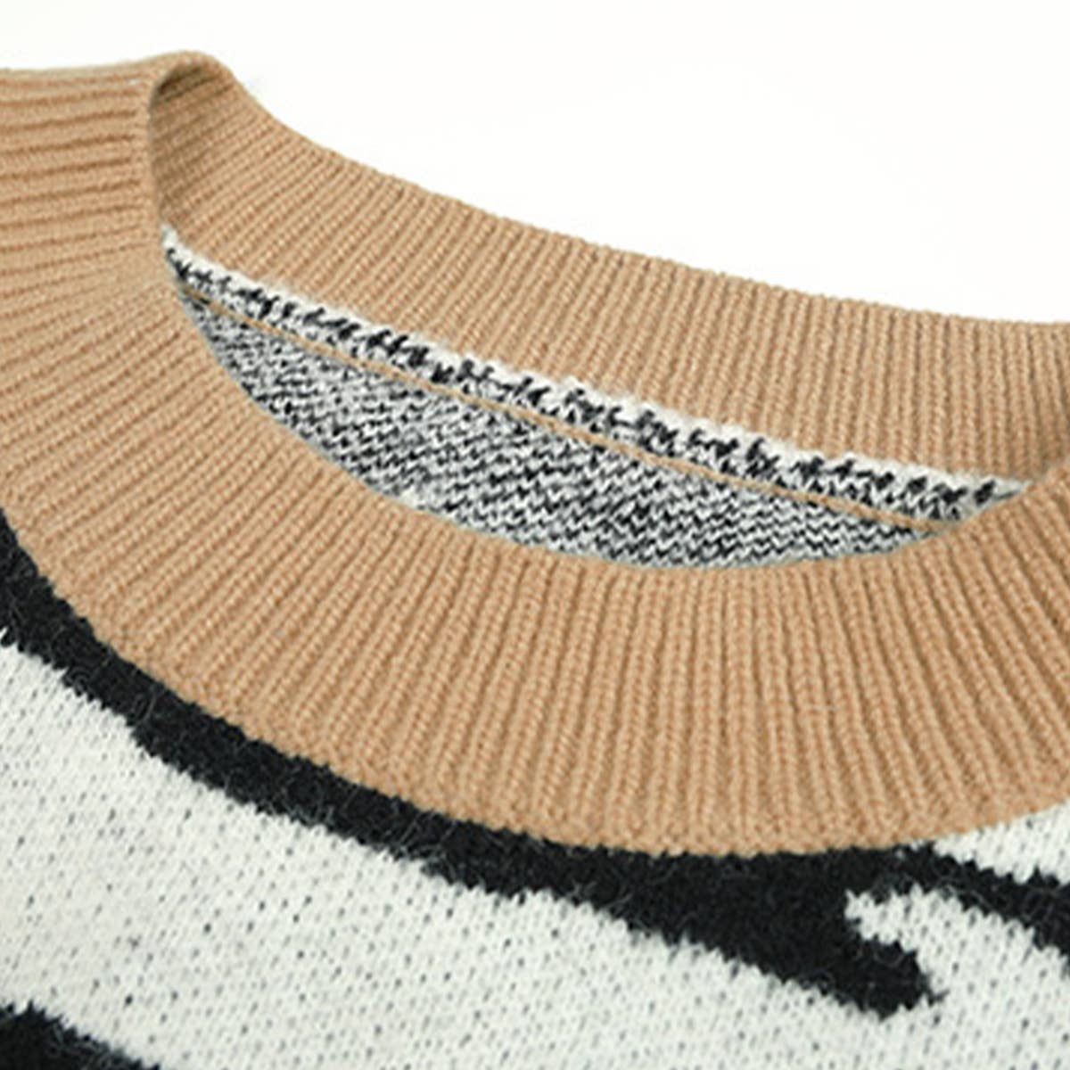 CREW-NECK MATCHING COLOR TIGER SWEATER