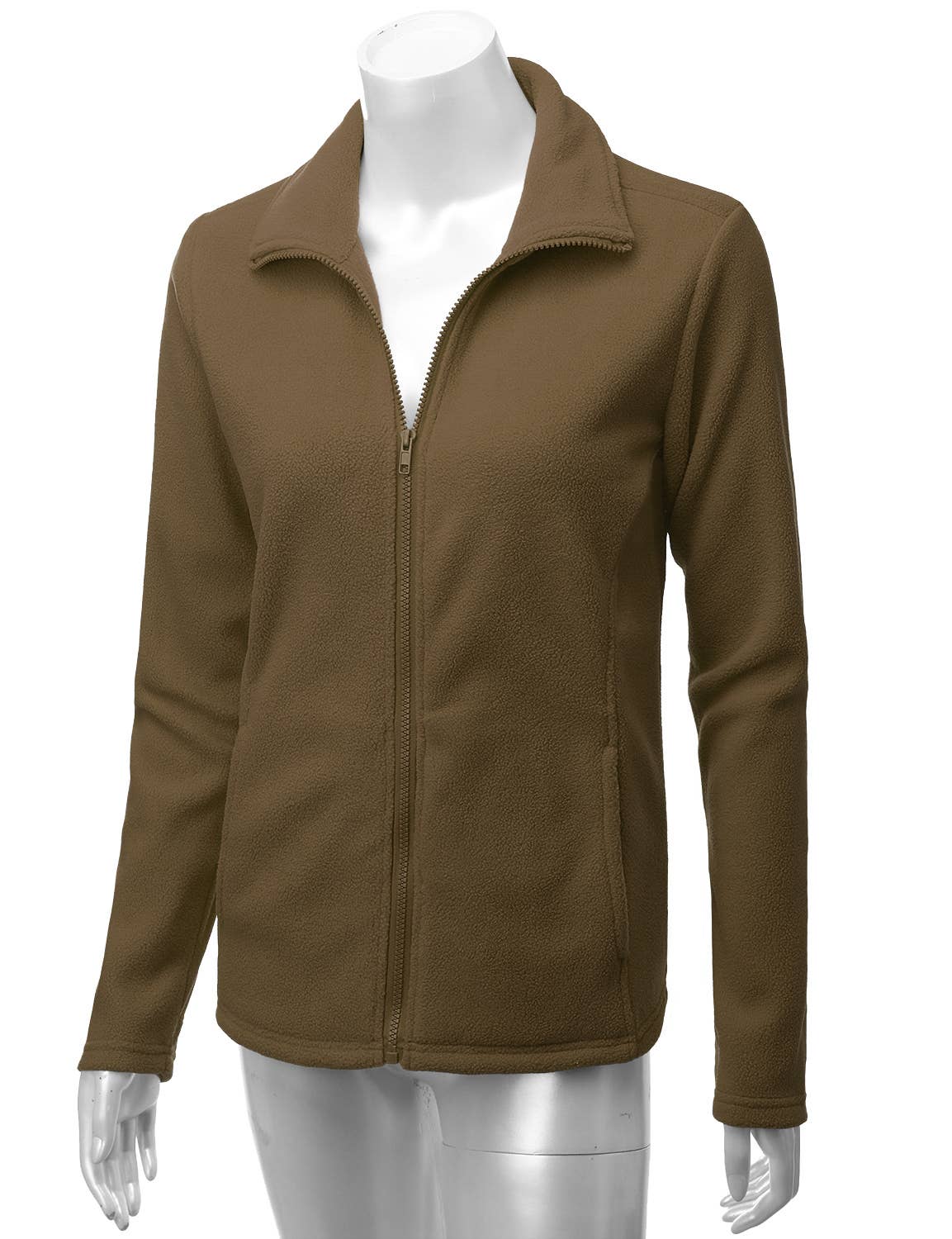 CWOJA693_Long Sleeve Full-Zip Thermal Basic Fleece Jacket