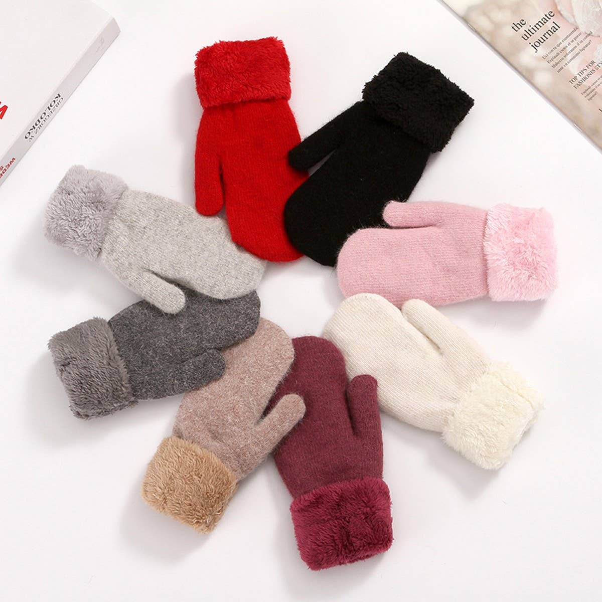 Cute Bunny Fur Mittens ? Warm Double Fleece_CWAG0250