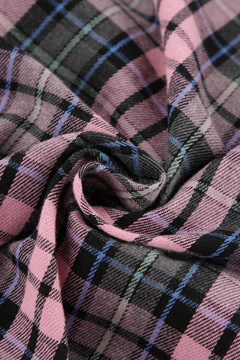 CWTSTL907_PLAID CASUAL LOOSE LONG-SLEEVED SHIRT