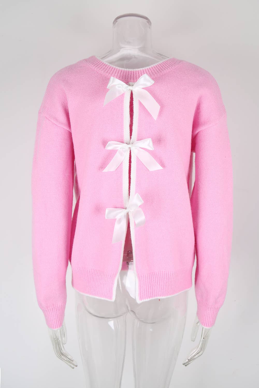 Bowknot is lace-up back sexy back sweater