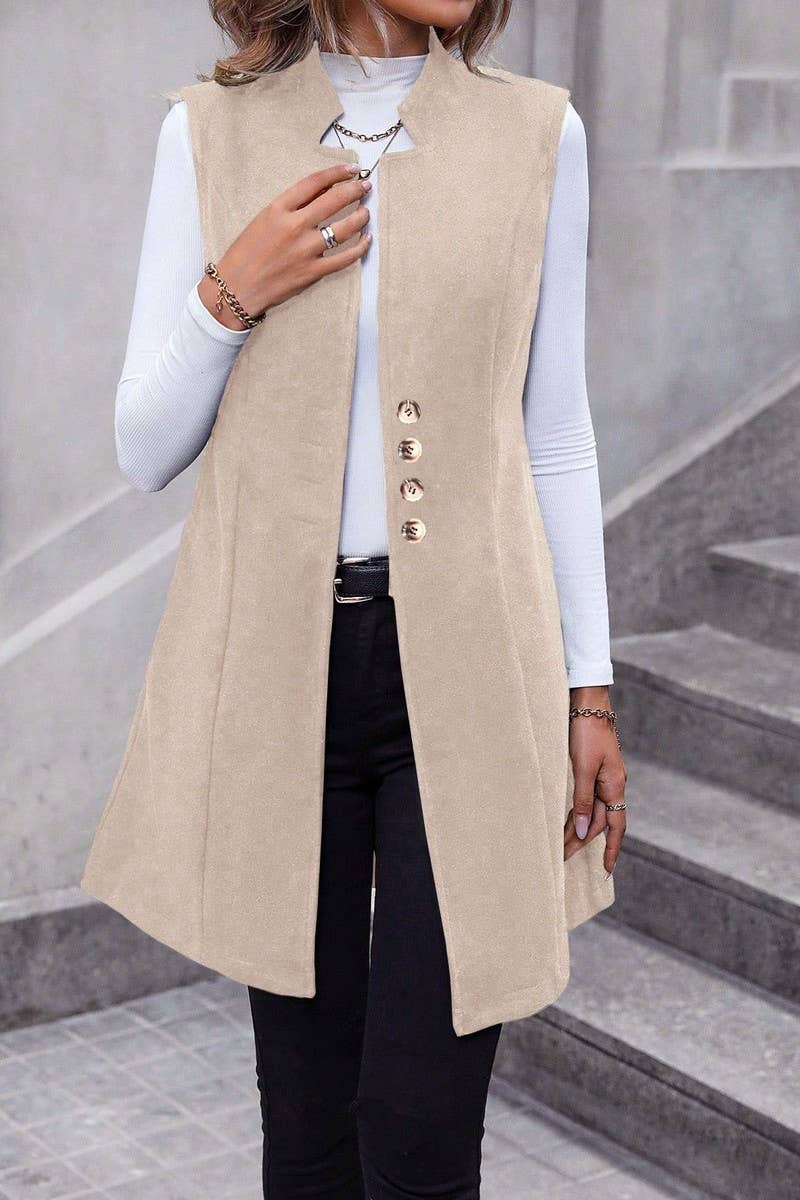 CWOV00141_SOLID WOOL BLEND SLEEVELESS BLAZER VEST