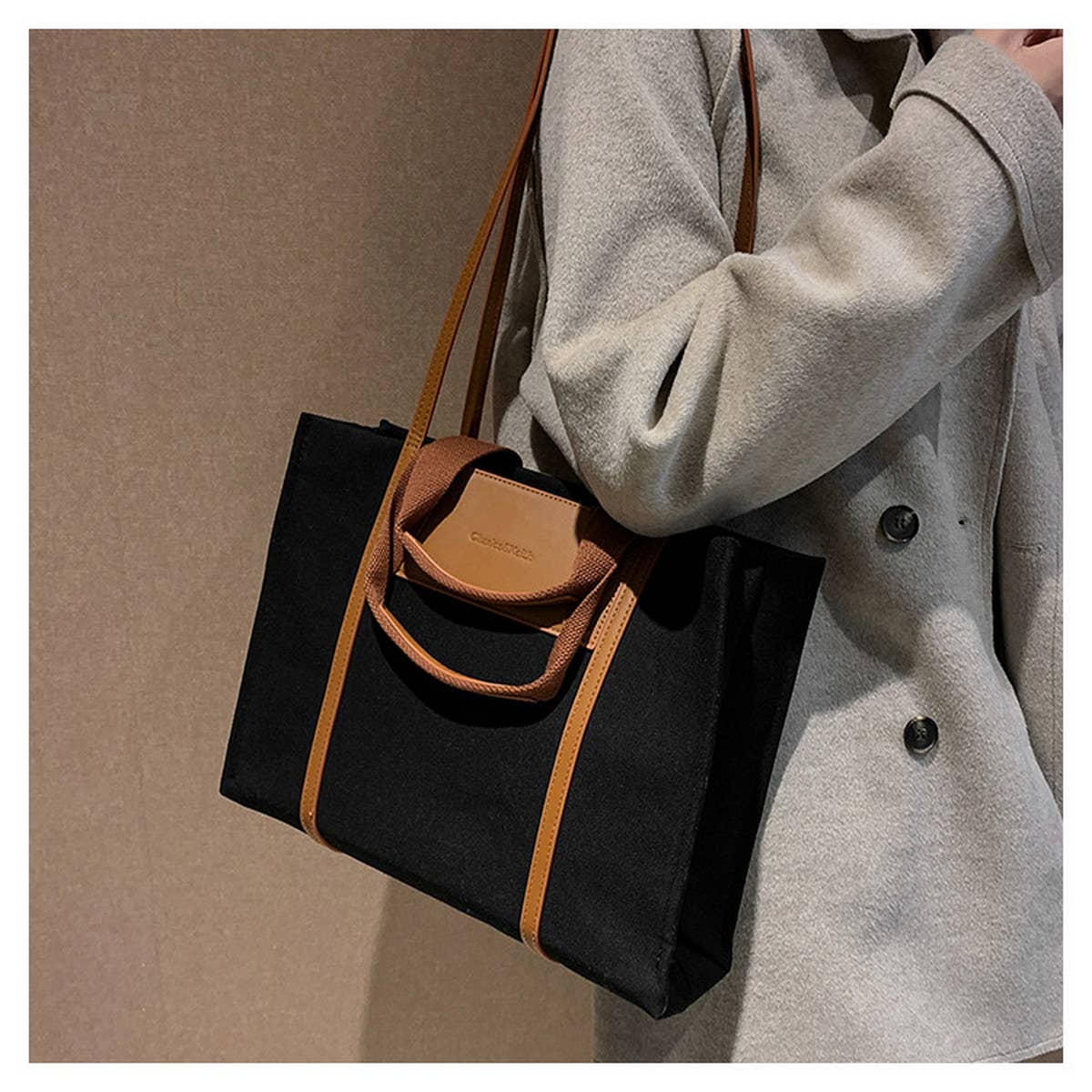WOMEN FASHION SIMPLE CANVAS TOTE BAG_CWAB1595