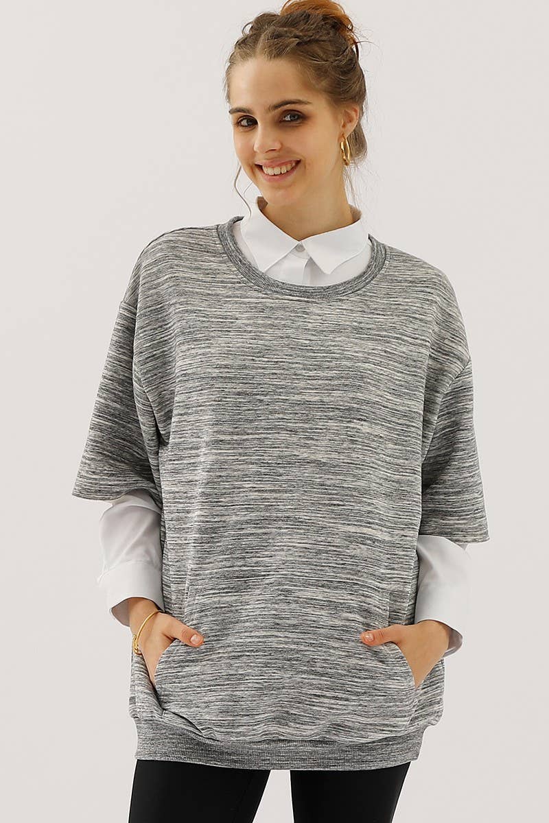 CWTTS560_OVERSIZED SWEATSHIRT WITH KANGAROO POCKET