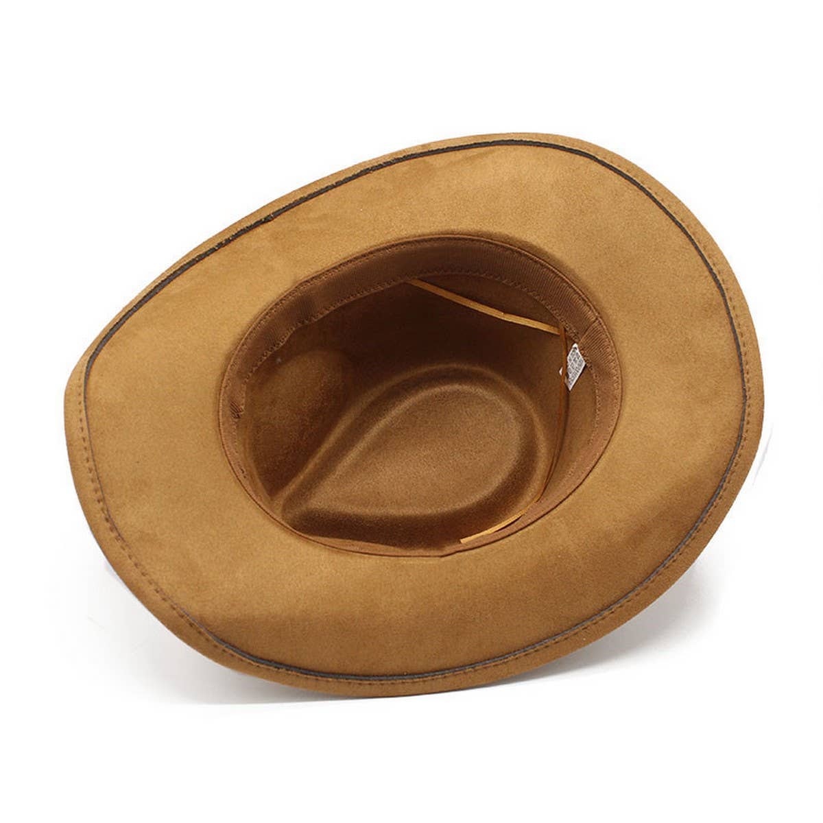 SUEDE HAT WITH LEATHER BELT WESTERN COWBOY HAT_CWAH2513