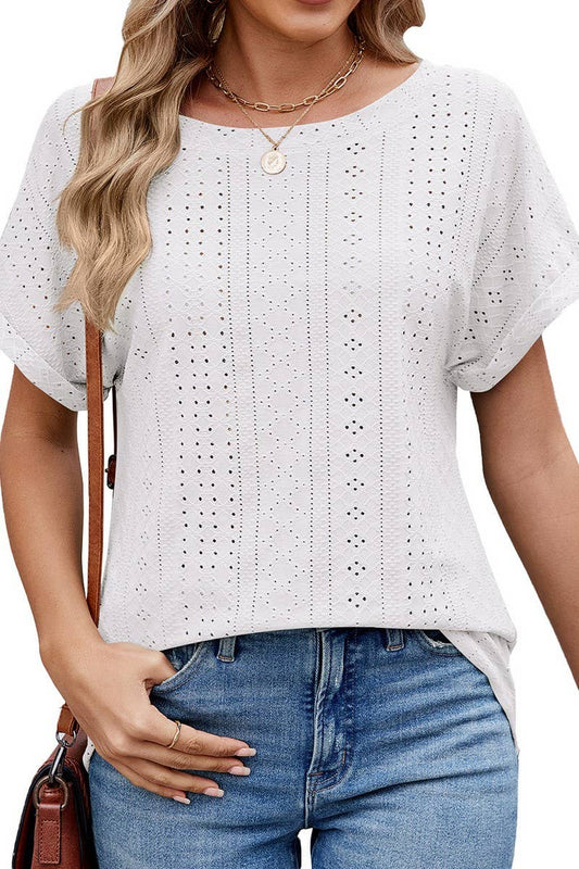 CWTBLS2281_LOOSE FIT CREW NECK SHORT SLEEVE CASUAL T-SHIRT