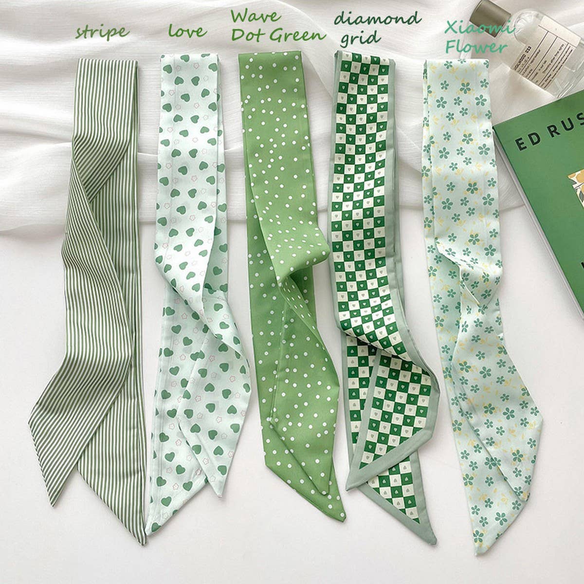 GREEN FRESH AND NARROW LONG FASHIONABLE HAIR BAND