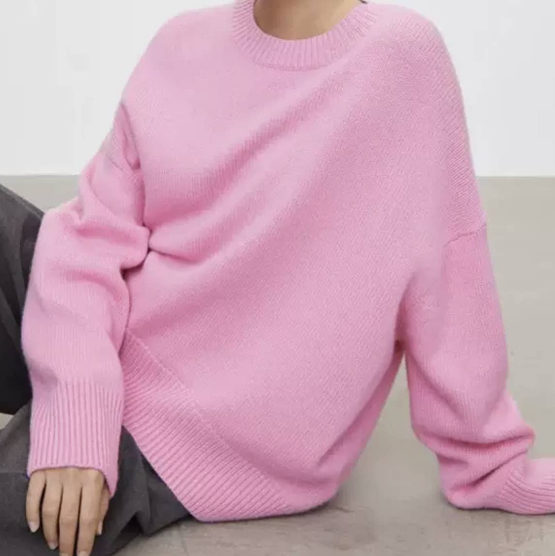 ALL-IN SOLID COLOR KNIT CASUAL CREW-NECK SWEATER