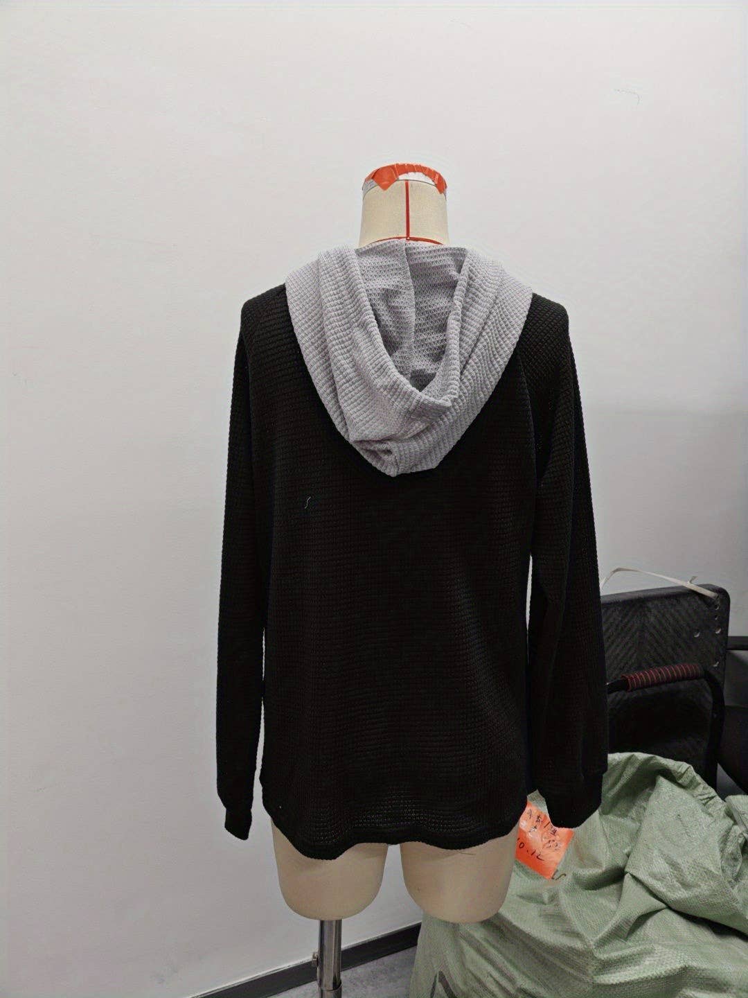 CASUAL HOODED BUTTON-DOWN LONG SLEEVE HOODIE LADY