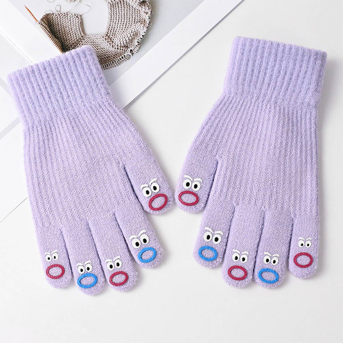 CWAG00582_WOMEN WINTER KNIT FINGERLESS TOUCHSCREEN GLOVES