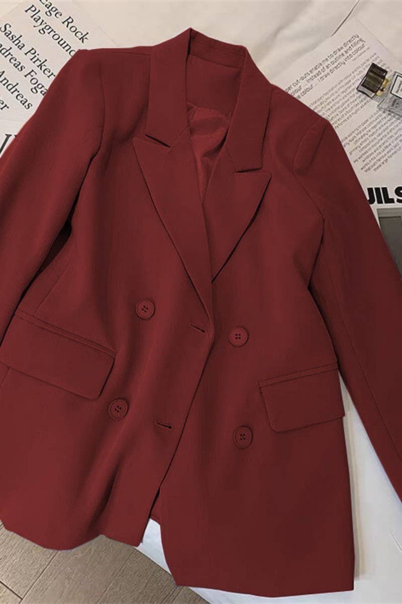 CWOBL0140_SOLID COLOR LONG SLEEVE BUTTON LAPEL BLAZER