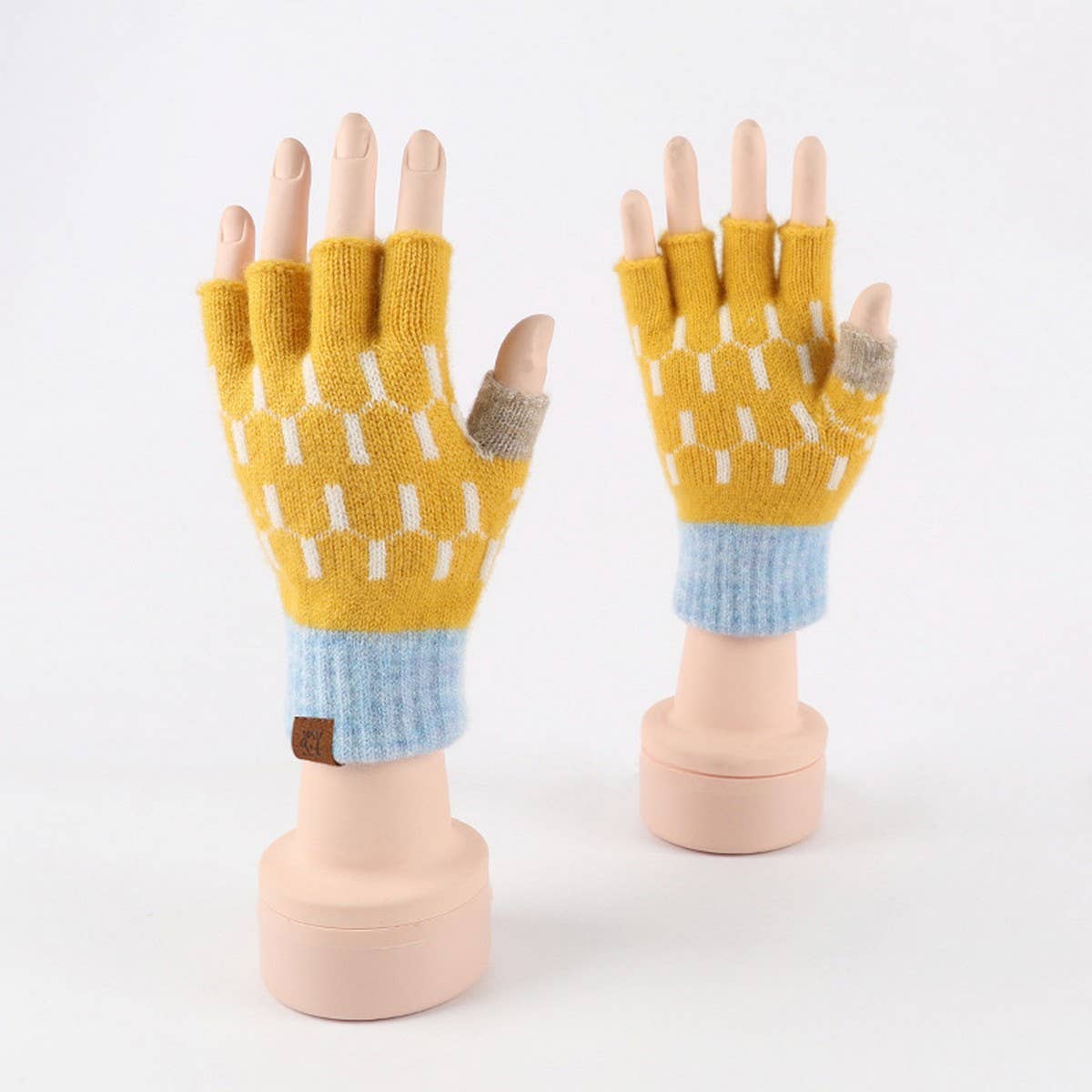 WINTER FINGERLESS KNITTED WARM TOUCHSCREEN GLOVES