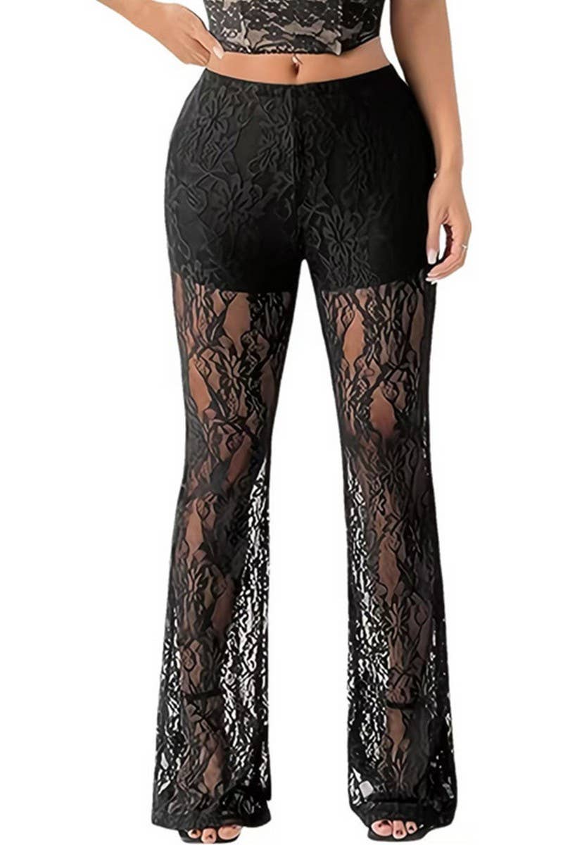 CWBLP1789_LACE DOUBLE LAYER SEMI-TRANSPARENT WIDE LEG PANTS