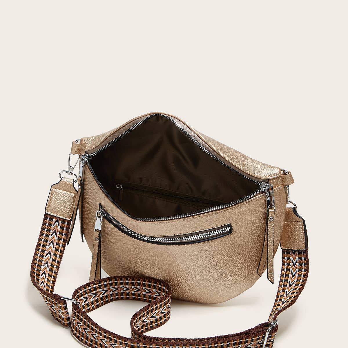 WOMEN LITCHI PATTERN CHEST BAG WAIST BAG_CWAB2658