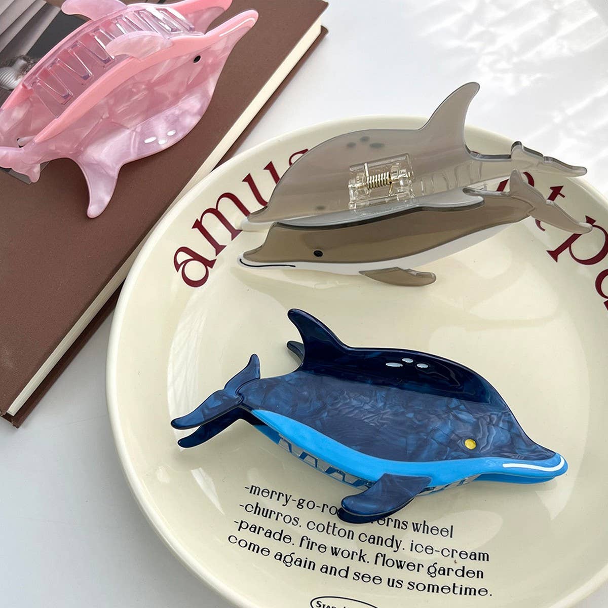Dolphin Acetate Ocean Hair Claw Clip
