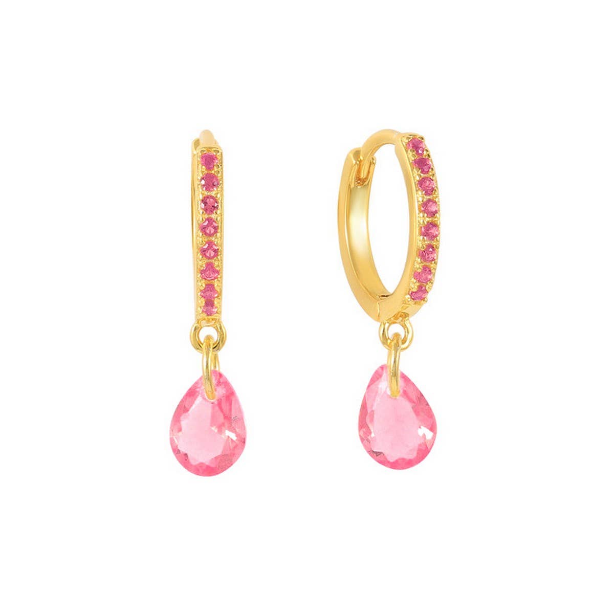 GEOMETRIC TEARDROP DIAMOND FRENCH EARRINGS
