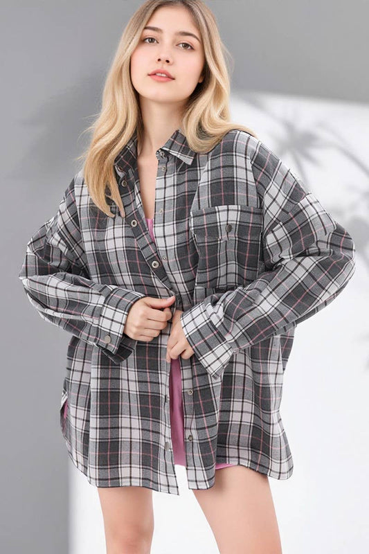 CWTSTL905_PLAID CASUAL LAPEL LONG SLEEVE SHIRT