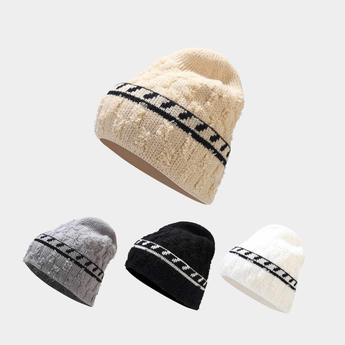 WARM AND WINDPROOF STITCHING PLUSH KNITTED HAT_CWAH1603