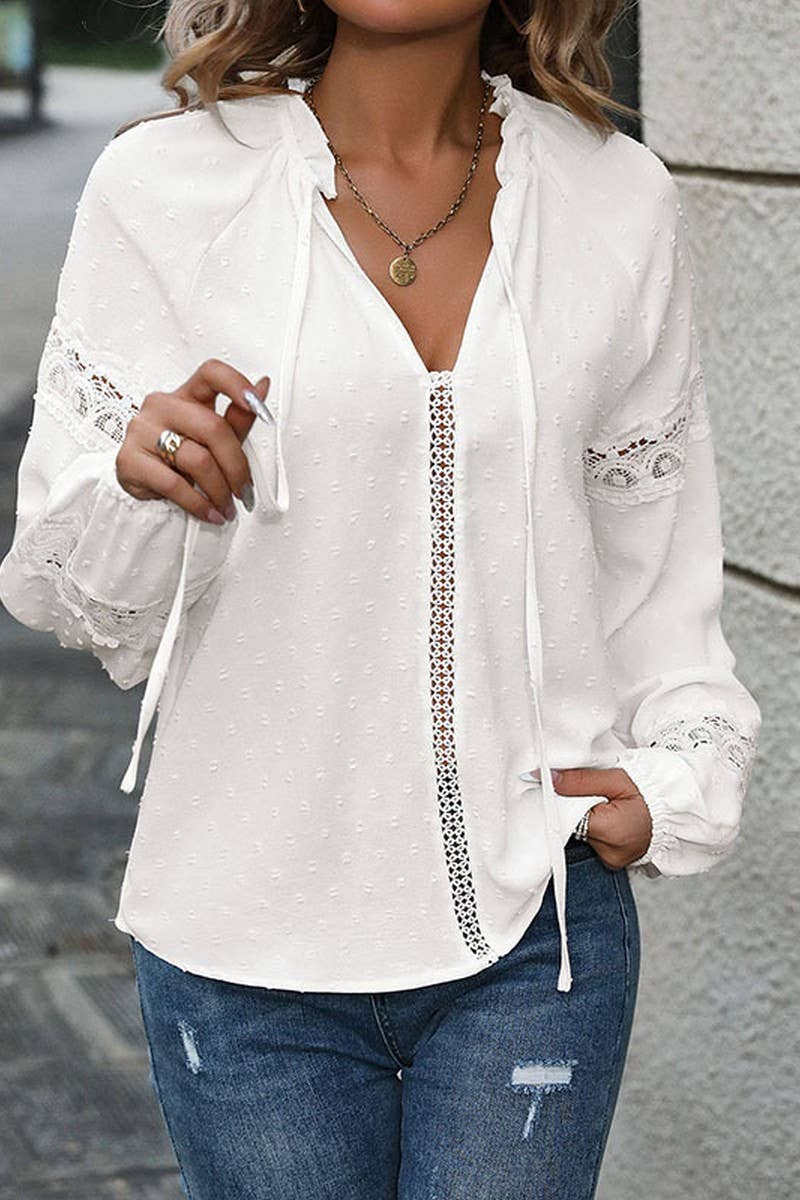 CWTBLL1272_LONG SLEEVE PATCHWORK JACQUARD SHIRT