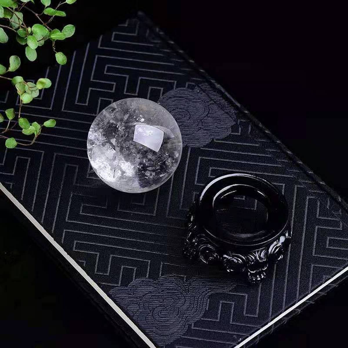 Seven-Star Clear Quartz Sphere Decor