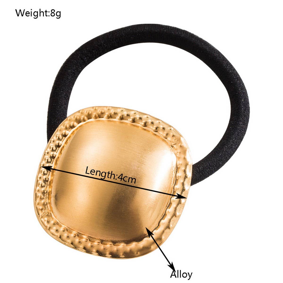 Minimalist Metallic Square Elastic Hair Tie
