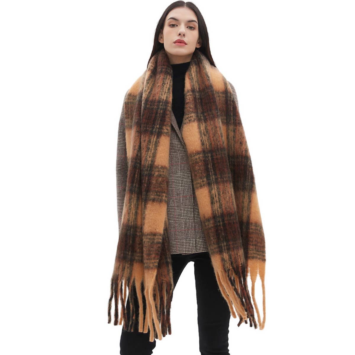 Coffee Melange Scarf ? Thick Winter Shawl Wrap