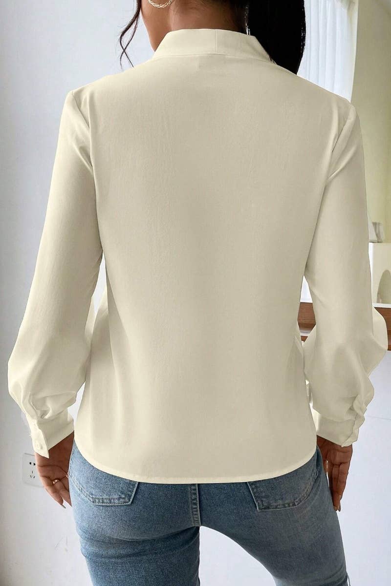 CWTBLL2547_FALL DESIGN SENSE V-NECK LONG SLEEVE TOP