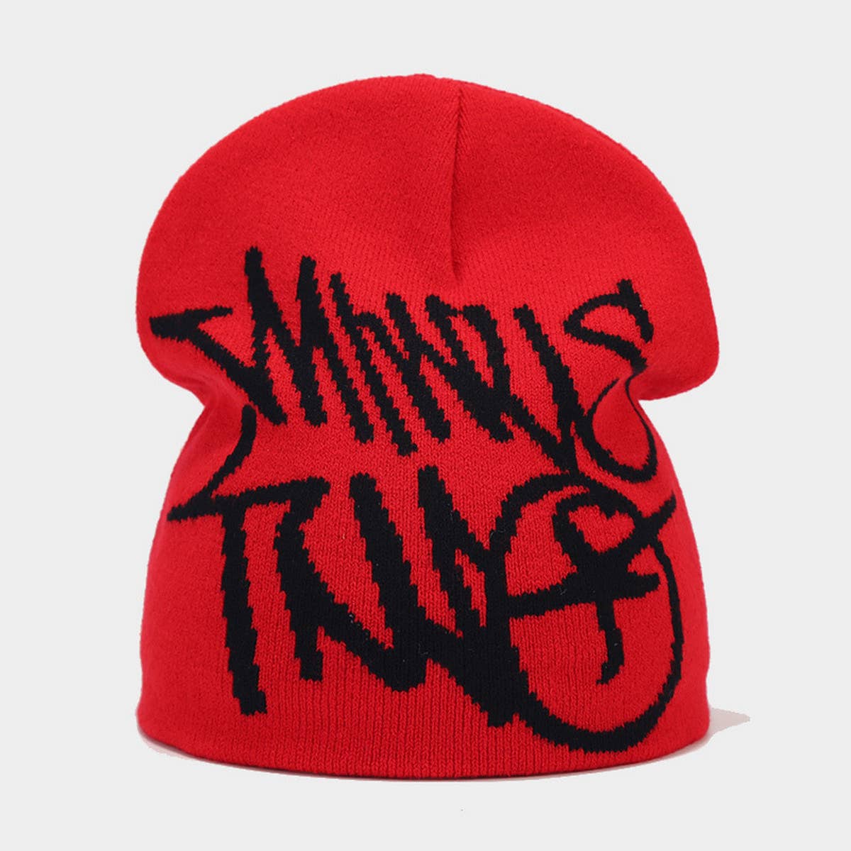 WINDPROOF LETTER JACQUARD KNITTED HAT_CWAH1616