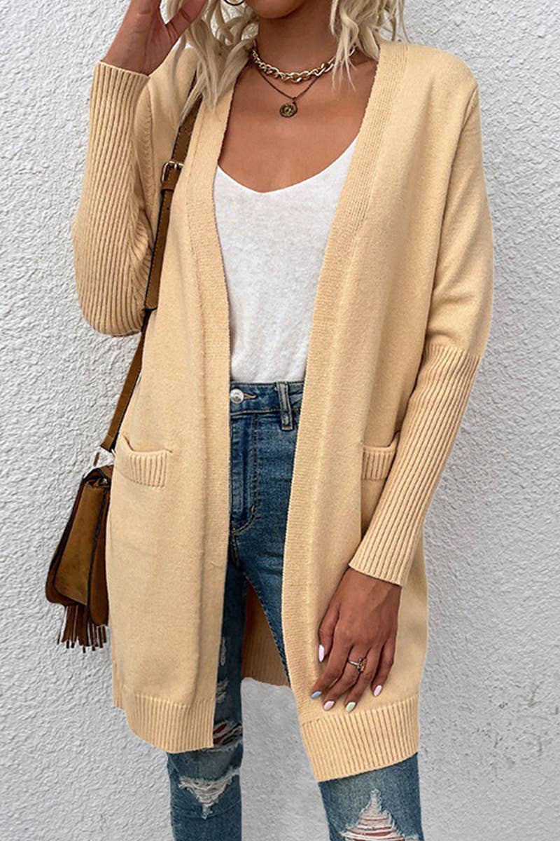 CWOCAL364 Casual Open Front Oversized Cardigan Sweater