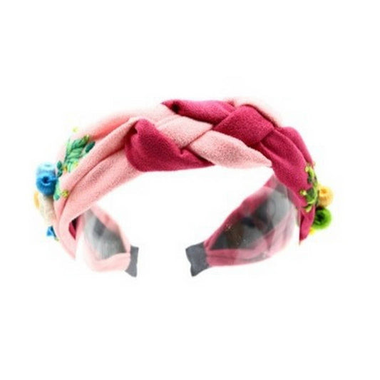 Hand-Embroidered Dual Flower Bouquet Headband