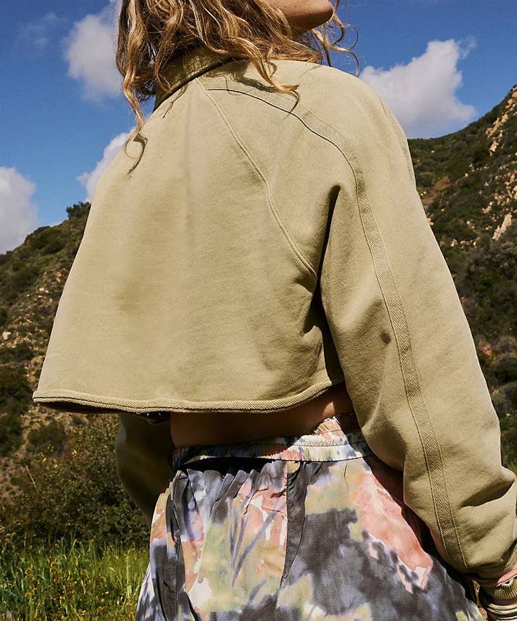 CASUAL SHORT CROP NECK LAPEL POLO NECK HOODIE