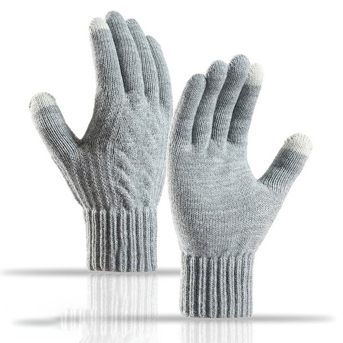 CWAG00580_UNISEX PLUS SIZE WINTER KNIT TOUCHSCREEN GLOVES
