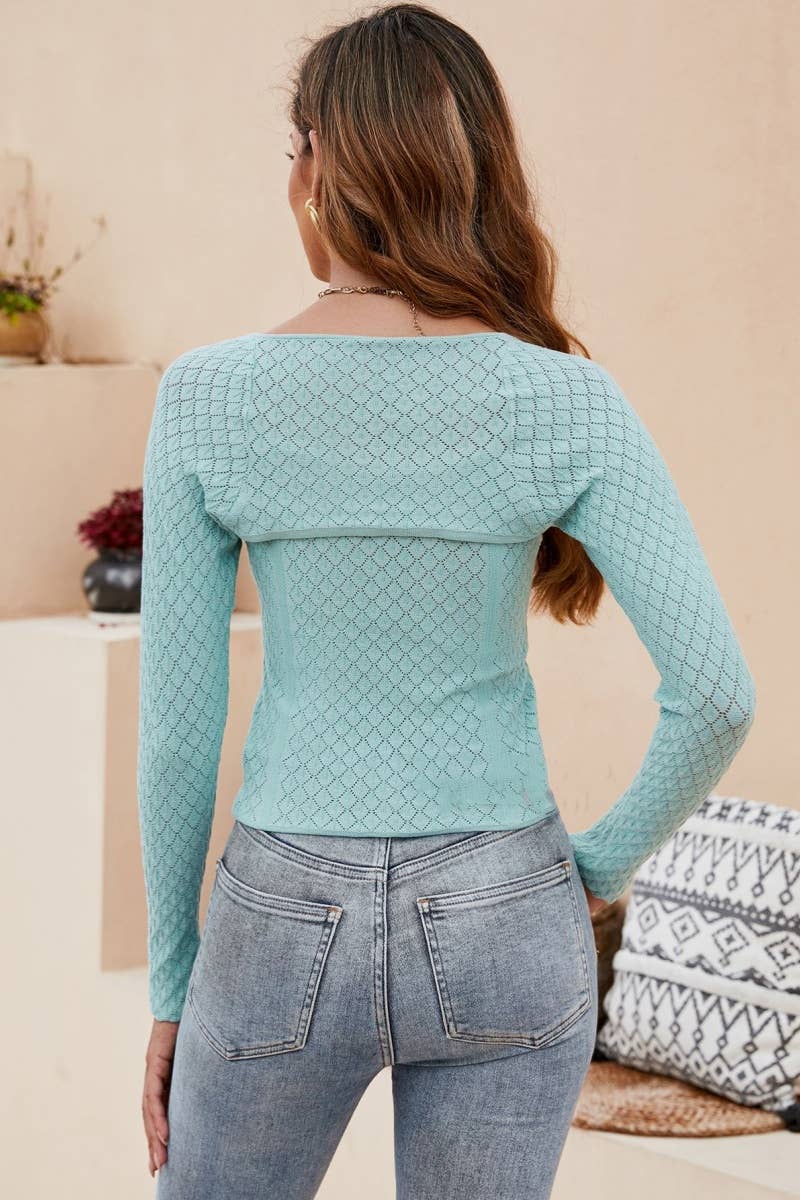 CWSS0943_KNIT LONG SLEEVE TOP YOU SUSPENDERS SUIT