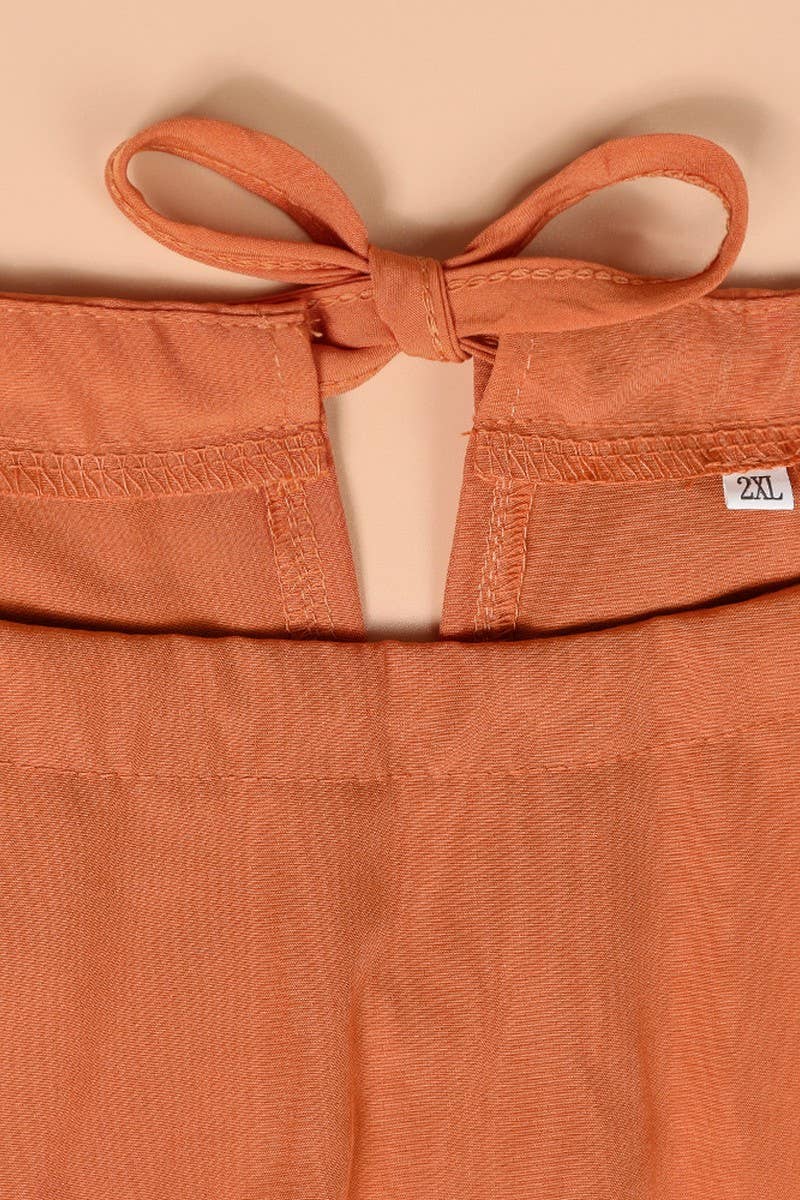 CWDSD4008_SOLID COLOR WAISTBAND SHORT DRESS