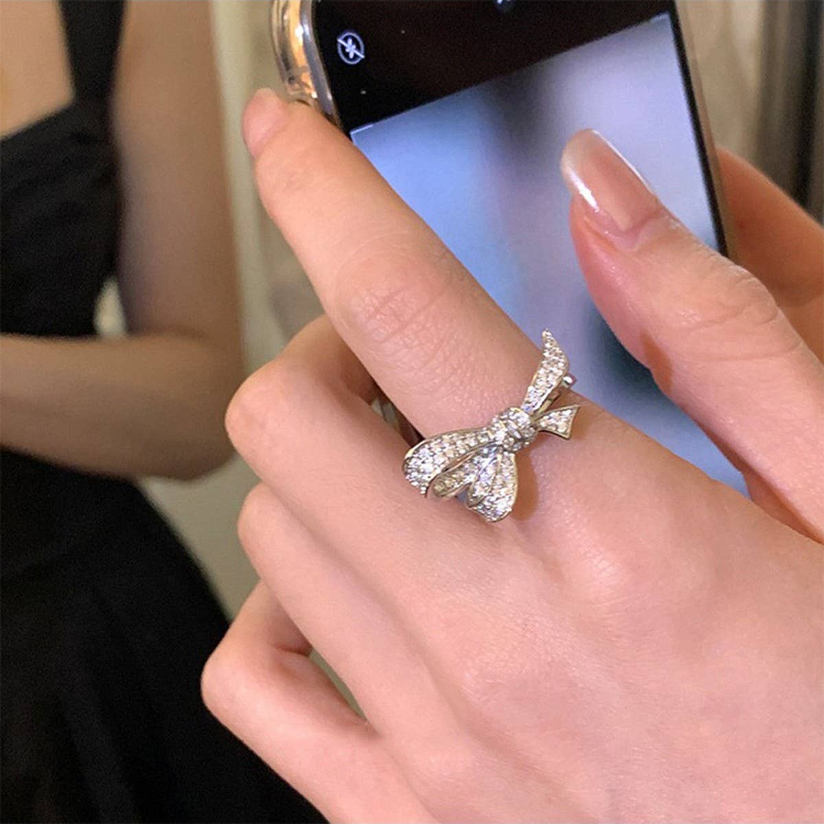 WOMEN'S EXQUISITE MICRO-INLAID ZIRCON OPEN RING