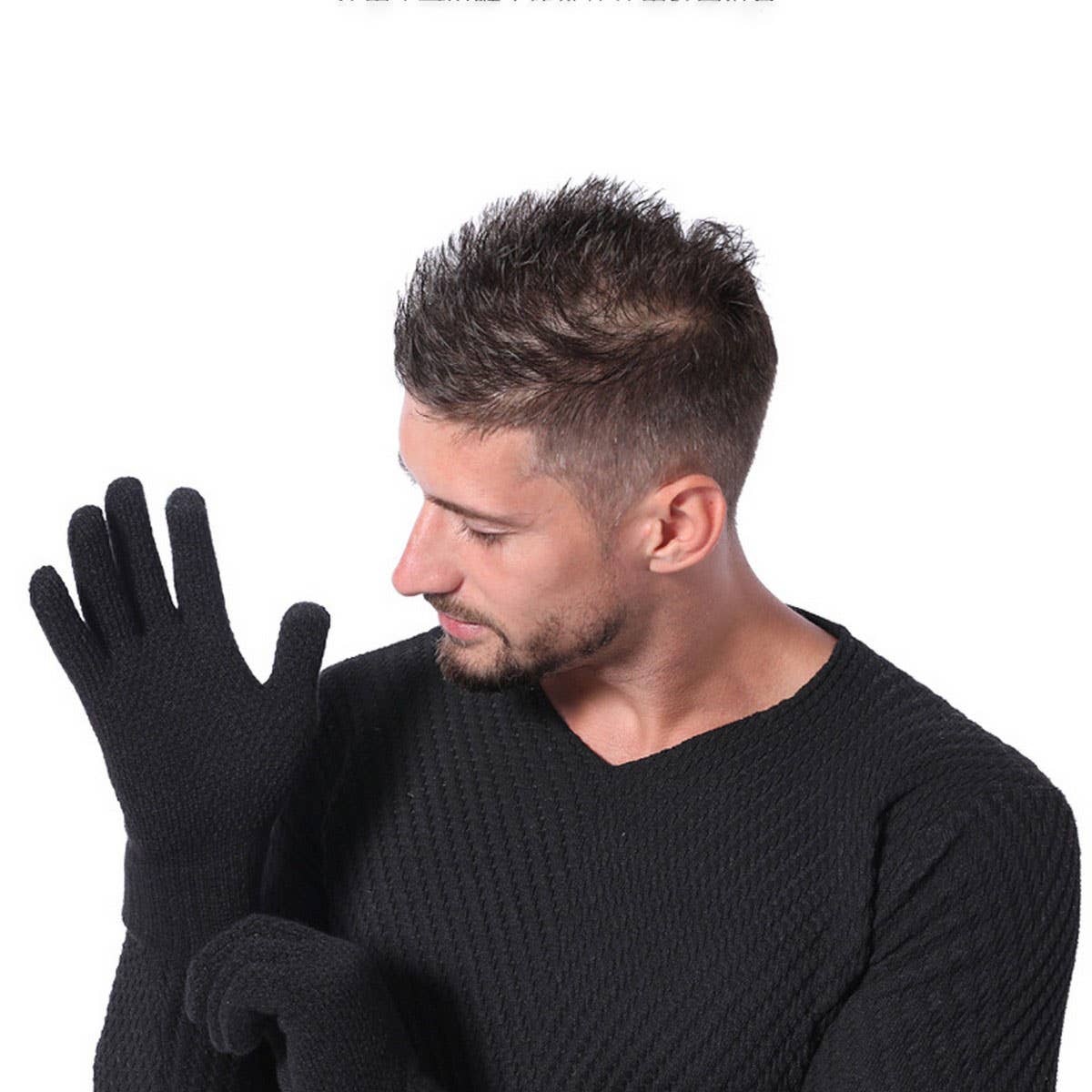 Men Women Knit Gloves ? Warm Thick Touch Tips_CWAG0224