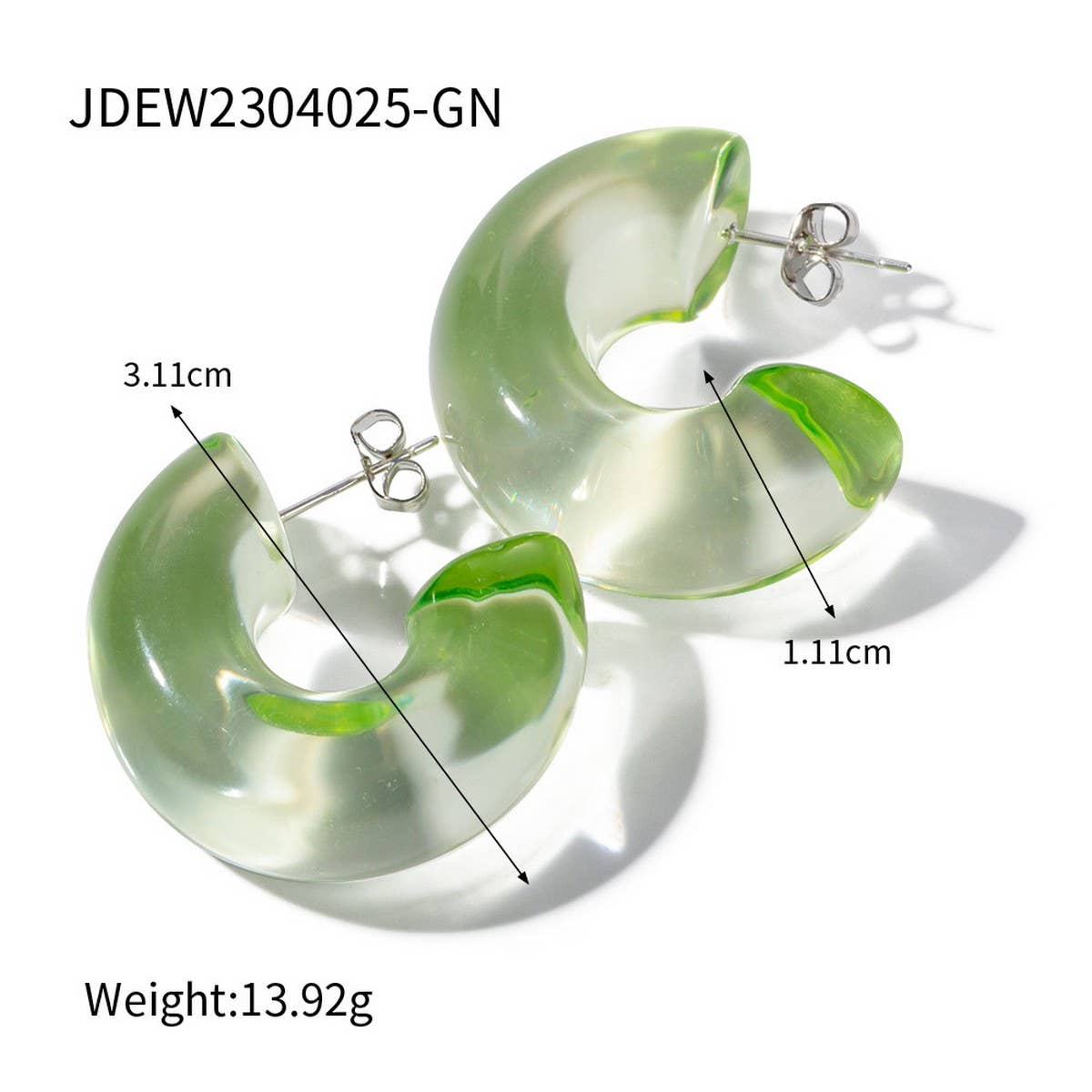 NEW GEOMETRIC COLOR GRADIENT MOON EARRINGS