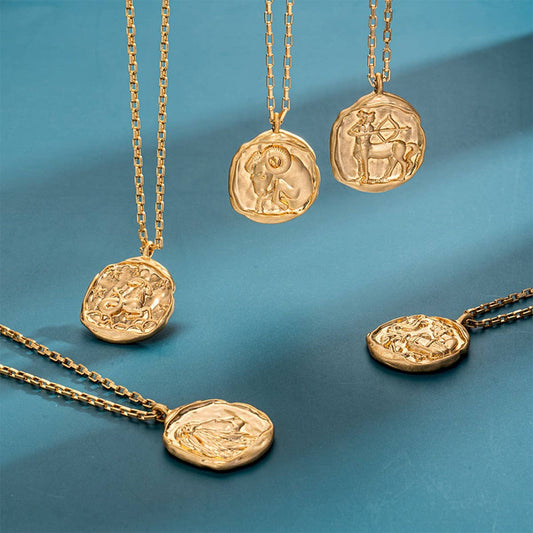 STAINLESS STEEL ZODIAC OVAL PENDANT NECKLACE_CWMM3761