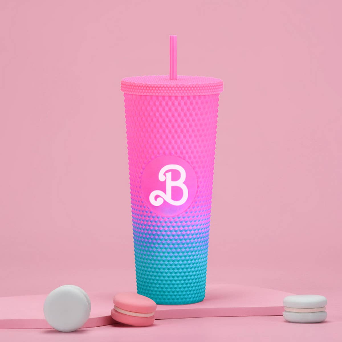 DOUBLE LAYER PORTABLE PLASTIC STRAW DIAMOND CUP