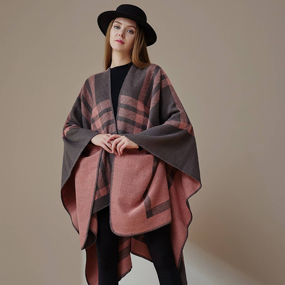 SOLID COLOR STRIPED WARM VERSATILE SHAWL SCARF_CWASC2162
