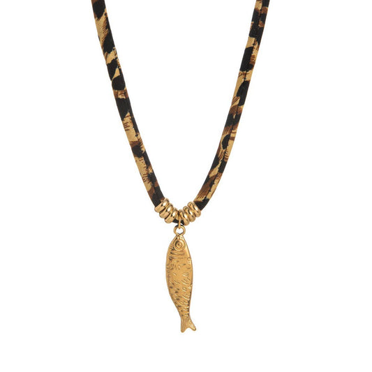 Leopard Velvet Cord Necklace ? Bold Fall Statement