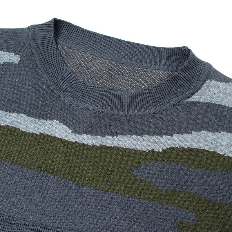 CAMOUFLAGE LEOPARD PRINT CREW NECK JUMPER