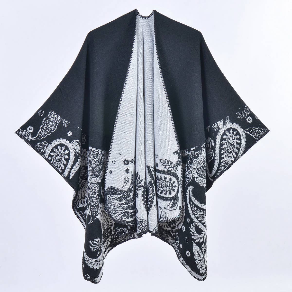 VINTAGE CASHEW FLOWER THICK WARM SHAWL