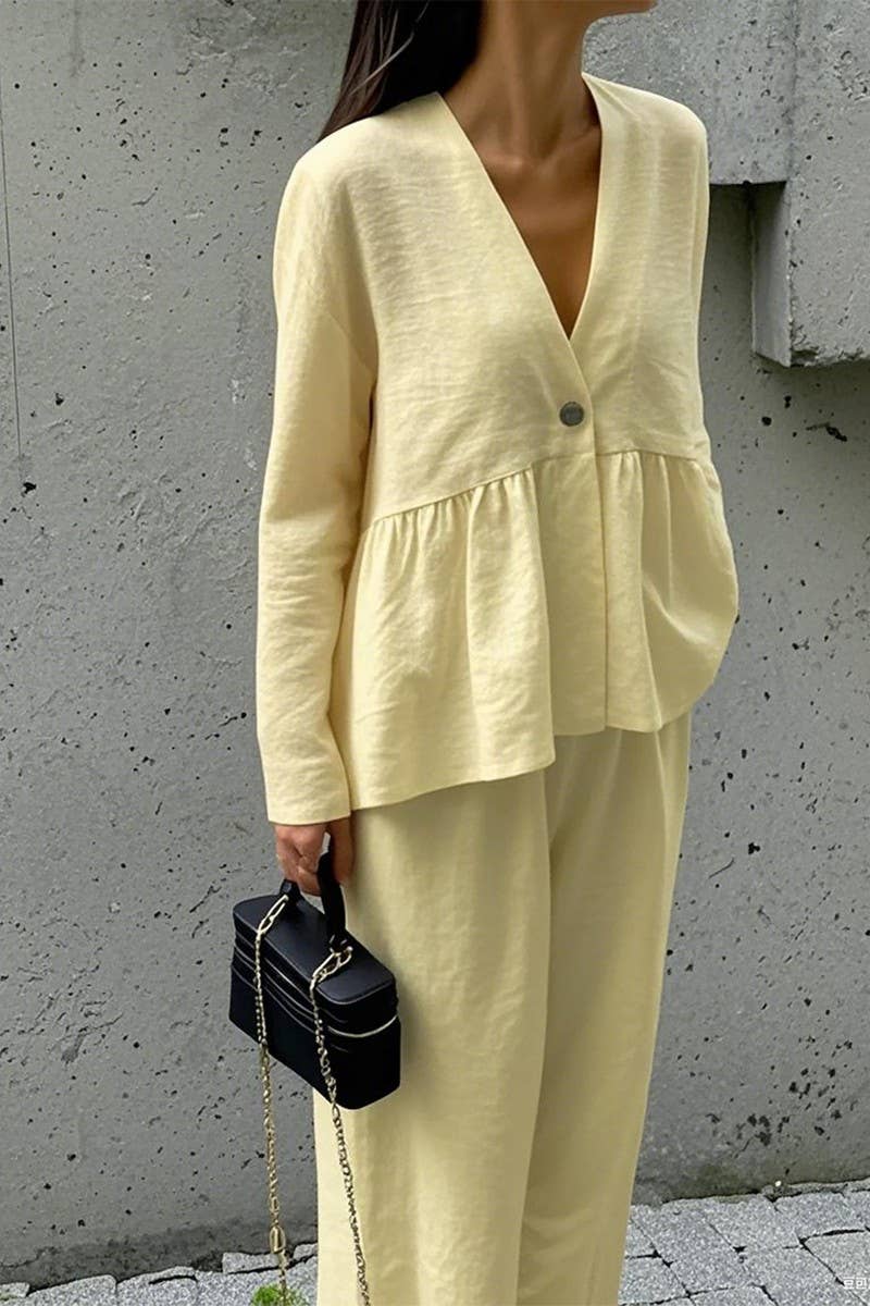 CWSTB00448_CASUAL LONG SLEEVE TEE AND STRAIGHT PANTS SET