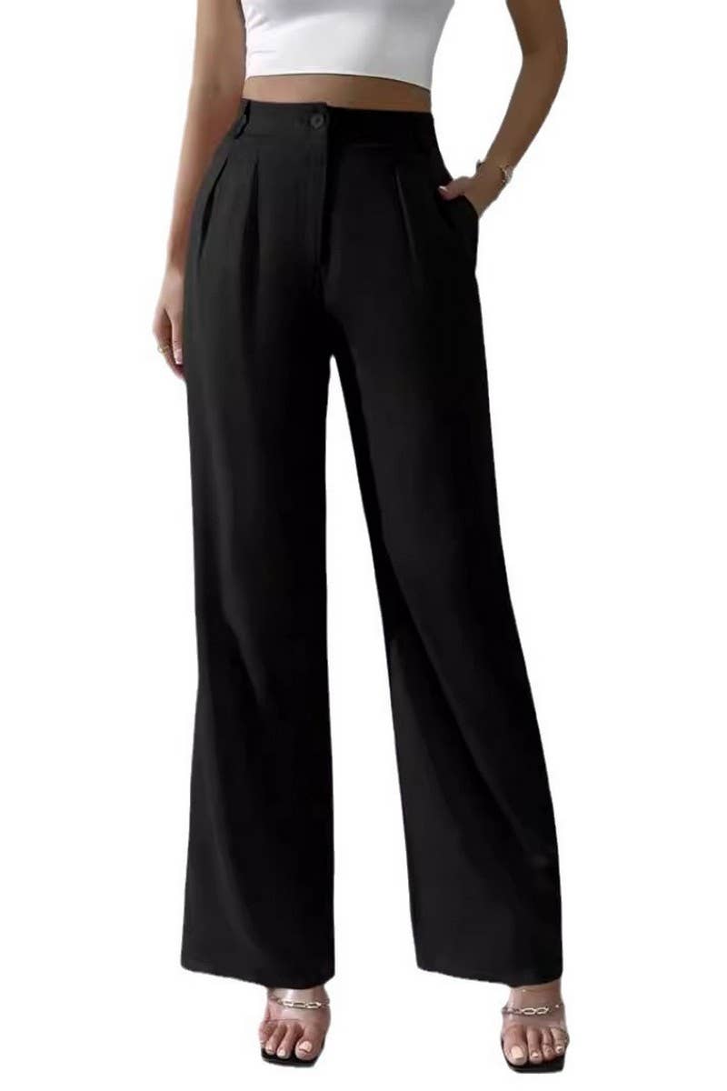 CWBLP1976_CHIC HIGH-WAISTED DRAPED WIDE LEG TROUSERS