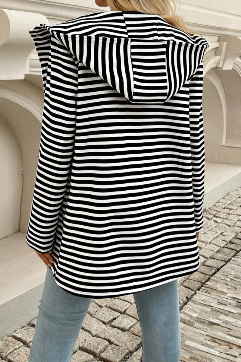 CWOCAL1375_STRIPED BUTTON LONG SLEEVE POCKET CARDIGAN