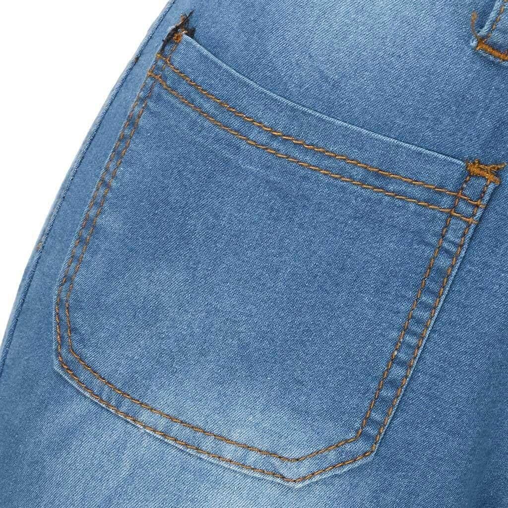 Breasted flared flared high-bounce slim jeans